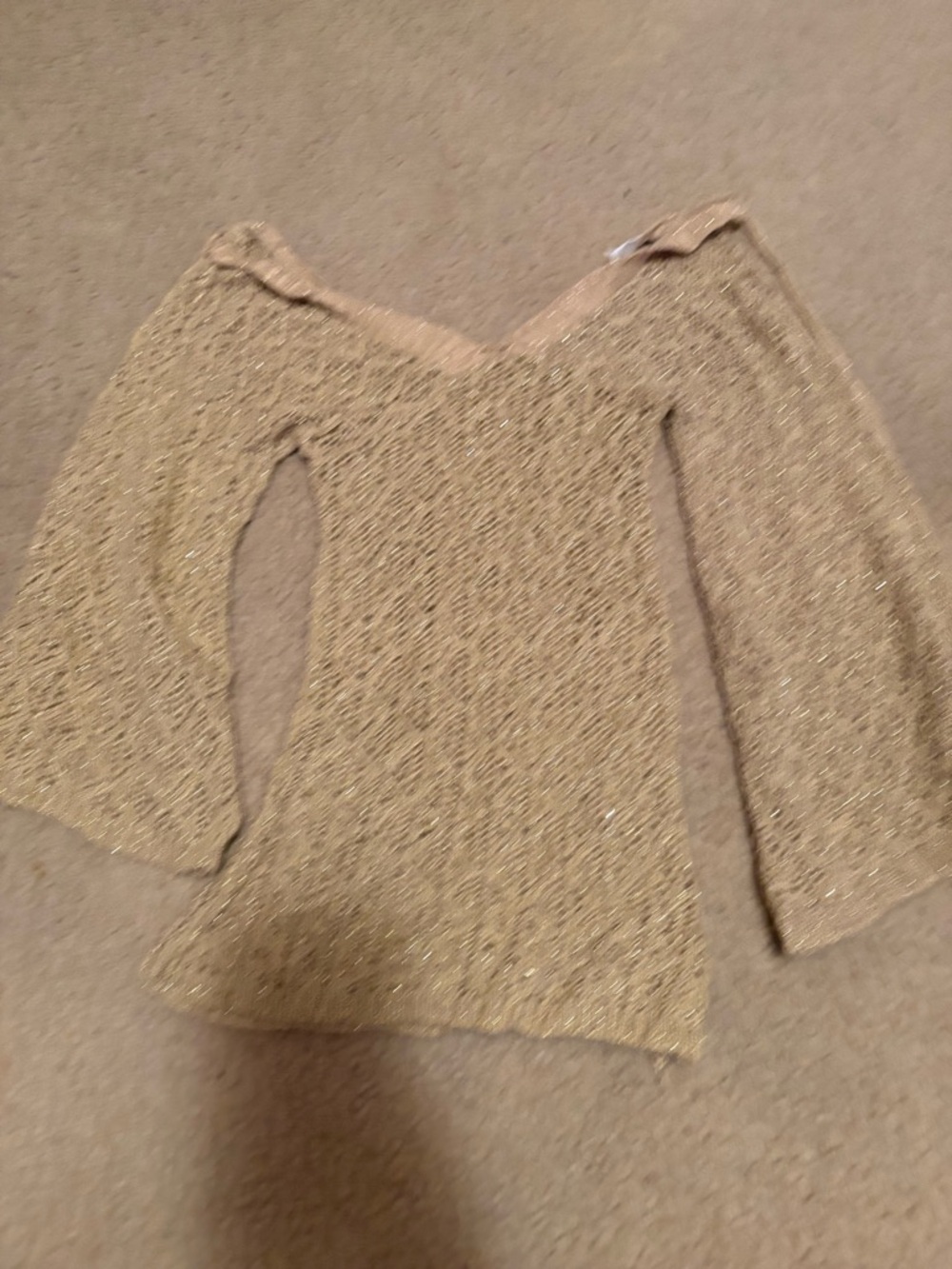 Vintage Y2K Flare Crochet Top Say What ? Small Festival Whimsy Gorh Summer Boho